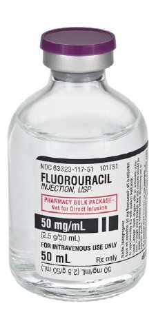 Fluorouracil 50 mg / mL Intravenous Injection Pharmacy Bulk Vial 50 mL by Fresenius Kabi USA, LLC.  ID 63323-0117-51